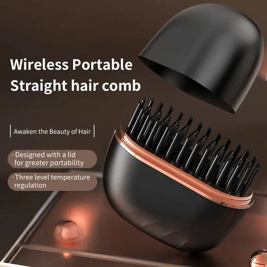 Mini Hair Straightening Comb Wireless Charging Portable Multifunctional Hair Care Not Hurt Hair Styling Comb Hair Straightener VYLUX