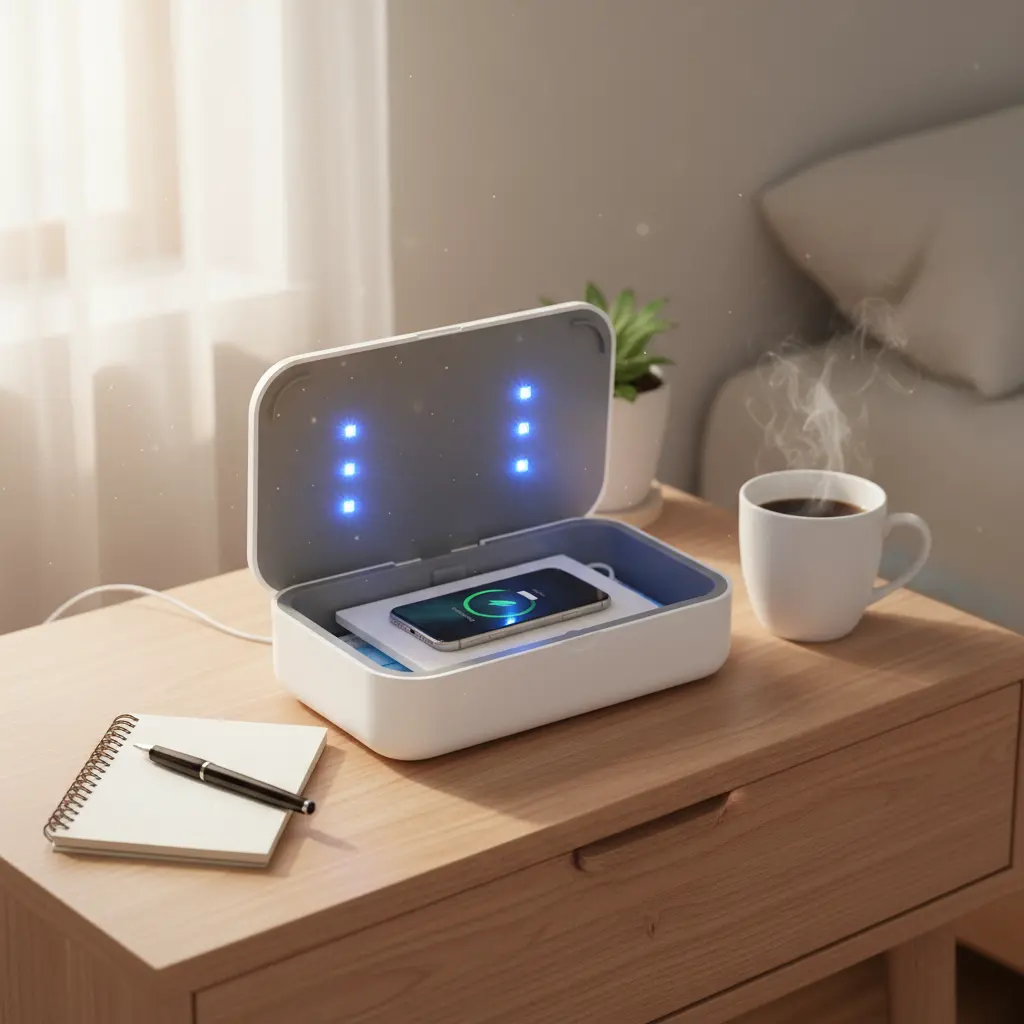 UV Sanitizer & Wireless Charger Clean, Safe & Fast Charging - VYLUX
