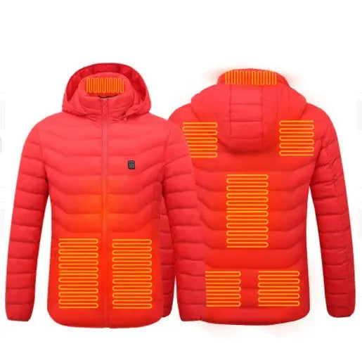 New Heated Jacket Coat USB Electric Jacket Cotton Coat Heater Thermal Clothing Heating Vest Men's Clothes Winter VYLUX