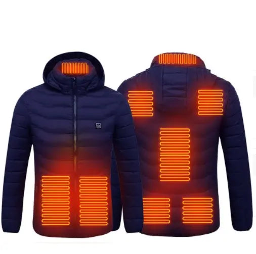 New Heated Jacket Coat USB Electric Jacket Cotton Coat Heater Thermal Clothing Heating Vest Men's Clothes Winter VYLUX